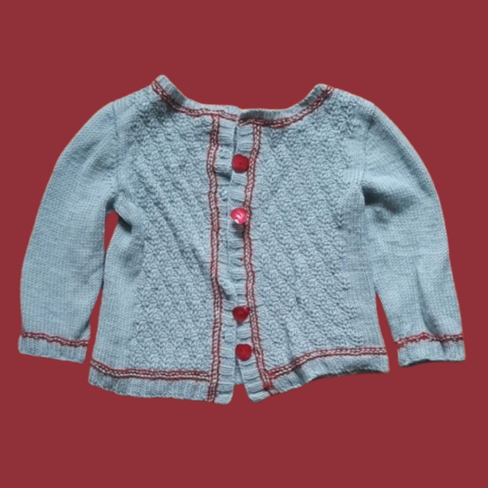 🥰 Perfect Valentine! Girls Vintage Handmade Cardigan